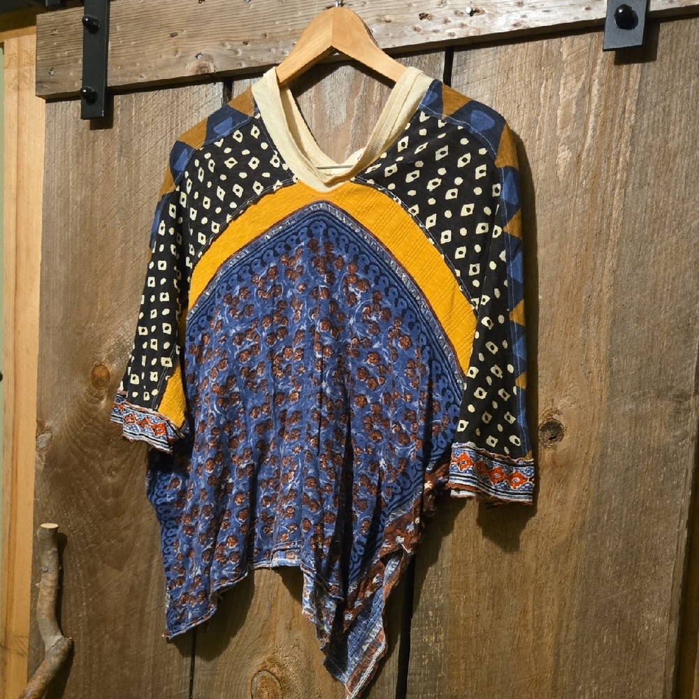 We The Free Blue and Yellow Patterned Tunic